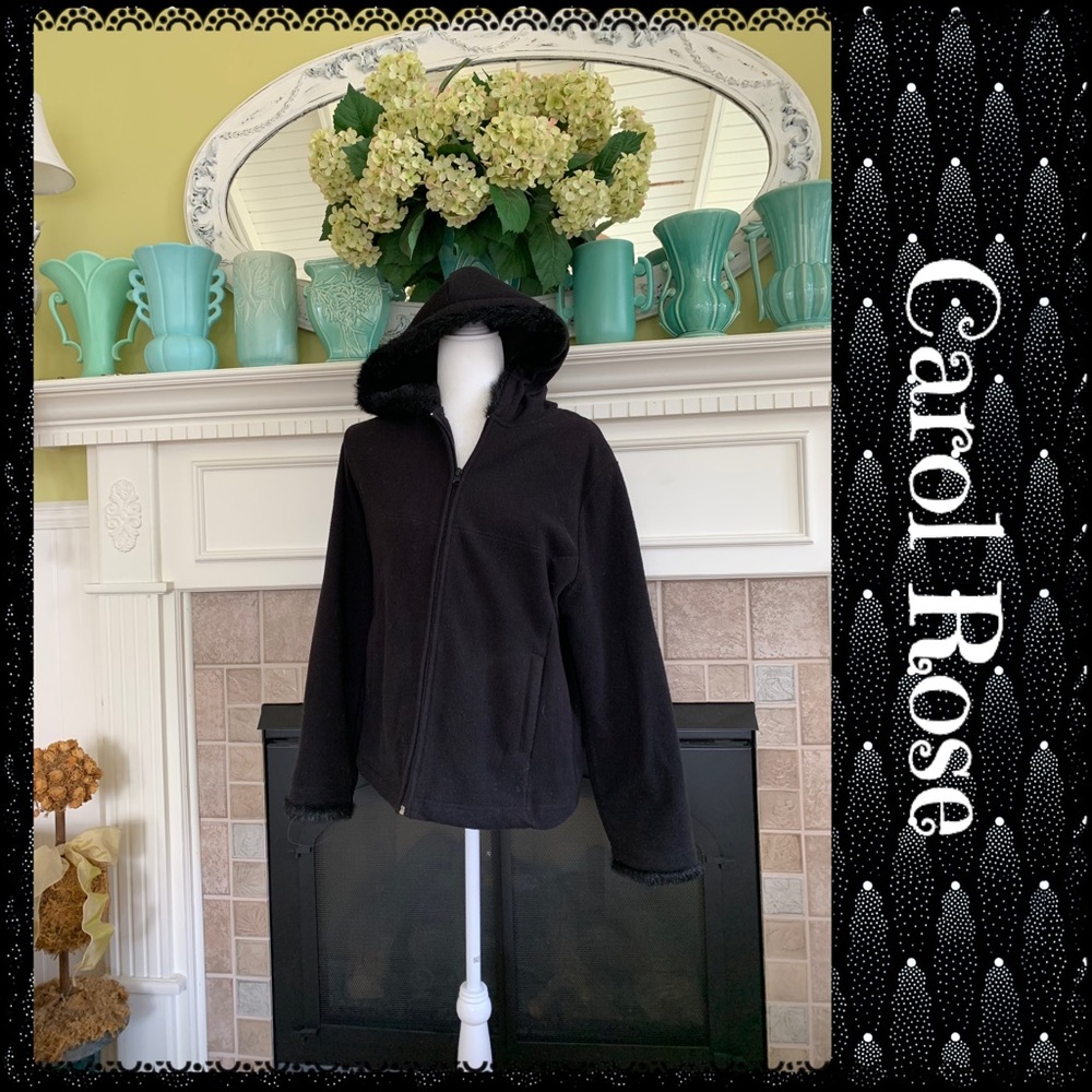 Carol Rose fleece hooded zip up jacket, si…